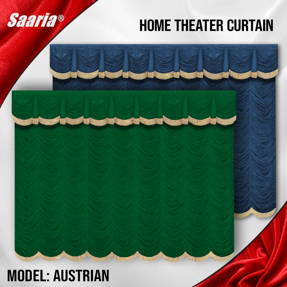Austrian Curtain with gold fringe