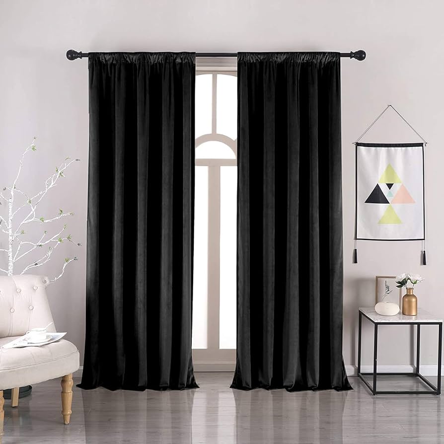 Black Rod Pocket Curtain